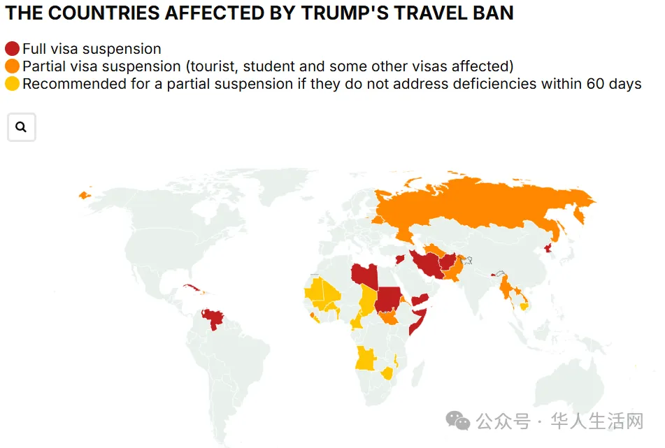 重磅！川普拟禁止43个国家公民入境美国！全面或部分暂停签证，名单公布！ 第4张